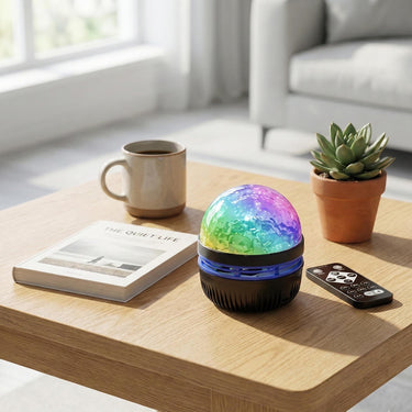 Aurora Galaxy LED Projector Lamp – Rotating Ambient Night Light with Remote Control – Modern Bedroom Decor