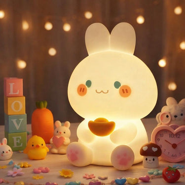 Cute Bunny Night Light, Tap Control LED Lamp, Soft Glow Bedside Light for Kids, Baby Nursery &amp; Bedroom Decor