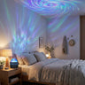 Aurora Galaxy LED Projector Lamp – Rotating Ambient Night Light with Remote Control – Modern Bedroom Decor