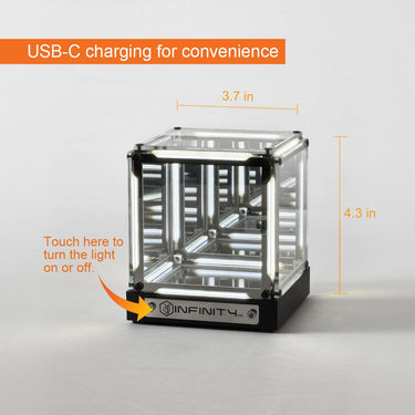 Infinity Cube LED Desk Light with Infinity Mirror Effect – Gaming Room Decor Desktop Collection