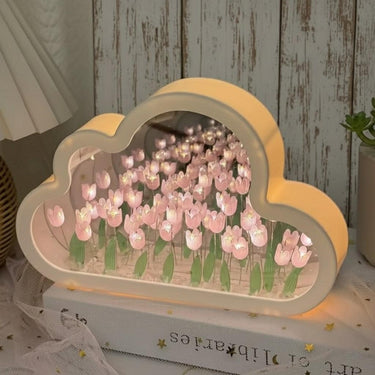 DIY Tulip Flower Night Light Mirror Lamp
