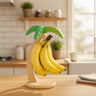 Wooden Banana Holder – Hanging Fruit Stand with Hook, Space-Saving Kitchen Counter Decor