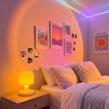 Mini Sunset Night Light USB Rechargeable – Warm LED Bedside Mood Lamp for Cozy Home Decor