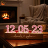 Couple Anniversary Date LED Night Light, Personalized Acrylic Block, Heartfelt Gift for Her or Him