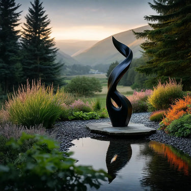 Contemporary Pond Sculpture in Natural Wood for Garden Landscapes