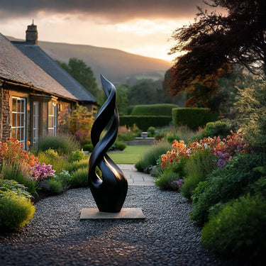 Twisted Garden Sculpture in Natural Wood for Elegant Landscapes