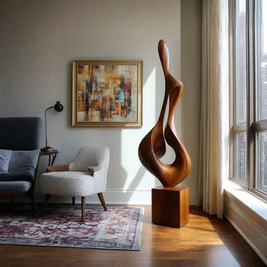 Elegant Abstract Pedestal Sculpture for Refined Interiors