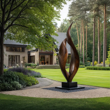 Organic Garden Sculpture in Natural Wood for Outdoor Spaces