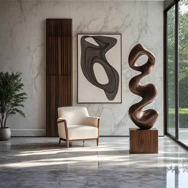 Organic Modern Pedestal Sculpture for Refined Living Spaces