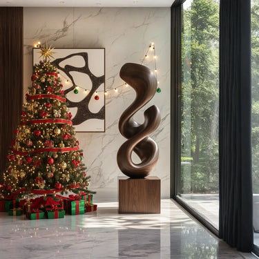 Abstract Spiral Sculpture Statement Piece for Modern Interiors
