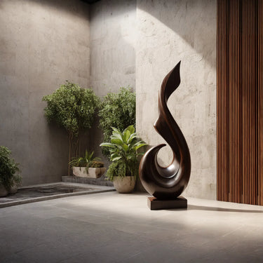 Abstract Natural Wood Sculpture for Modern Interior Spaces