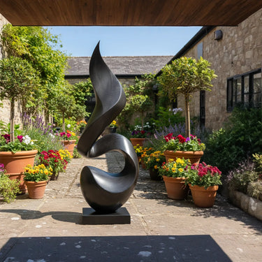 Modern Abstract Wood Sculpture Hand Carved Outdoor Solid Wood Statue