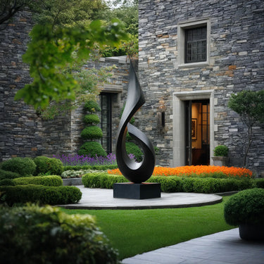 Modern Outdoor Wood Sculpture Large Abstract Garden Statue