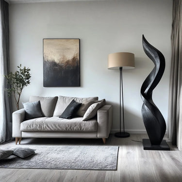 Twisted Floor Sculpture for Modern Living Room Corners