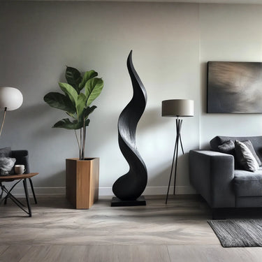 Abstract Spiral Floor Sculpture for Contemporary Interiors