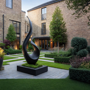Extra Large Abstract Wood Sculpture Modern Black Garden Statement Art