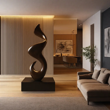 Luxury Solid Wood Floor Sculpture for Modern Interior Design