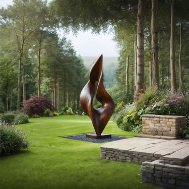 Outdoor Solid Wood Garden Sculpture for Modern Landscape Design