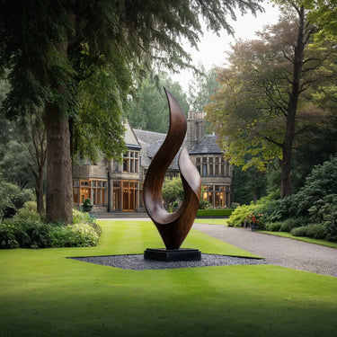 Tall Organic Wood Sculpture for Luxury Interior or Garden Decor