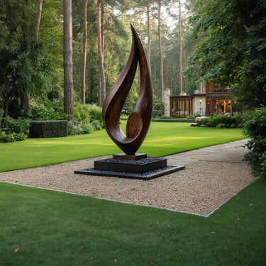 Large Handcarved Wood Sculpture for Modern Garden and Interior