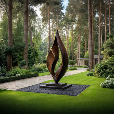 Large Outdoor Solid Wood Sculpture Abstract Modern Garden Wood Statue
