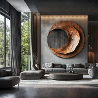 Sculpted Solid Wood Wall Art with Organic Wave Form