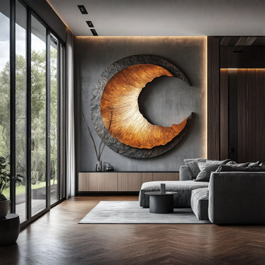 Abstract Solid Wood Wall Sculpture with Textured Organic Form