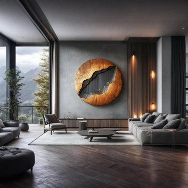 Handcrafted Solid Wood Wall Art with Organic Split Design