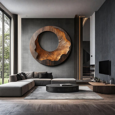 Sculptural Ring Wall Art for Organic Modern Living Rooms