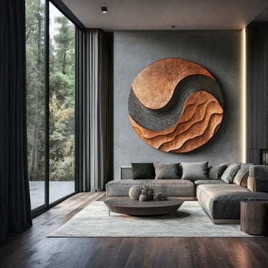 Contemporary Relief Wall Art with Flowing Abstract Layers
