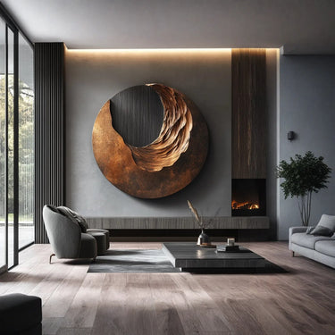 Eclipse Inspired Round Wall Art for Sophisticated Interiors