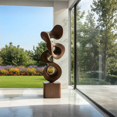 Organic Abstract Pedestal Sculpture for Contemporary Garden Views