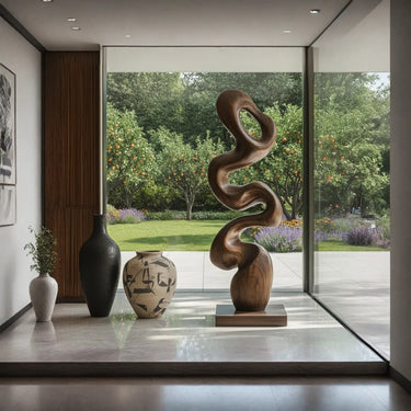 Gallery Style Natural Wood Sculpture for Elegant Interior Display