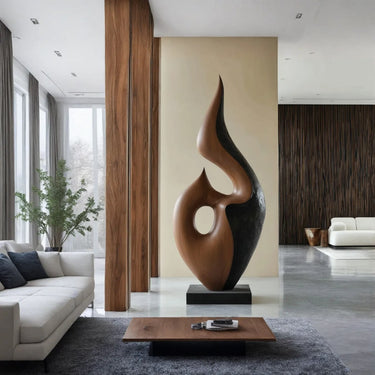 Organic Curved Natural Wood Sculpture for Modern Living Spaces