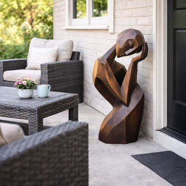 Abstract Wooden Sculpture Modern Solid Wood Art Figure