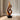 Abstract Flame Form Sculpture in Natural Wood with Dual Curves