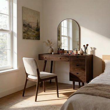 Handcrafted Vanity Desk with Integrated Drawers